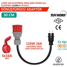 Hgsşarj 5X16A 380V-450V ile Çalışan Cihazınızı, 220V Ev Tipi Prize Bağlar. Elektrikli Araç Şarj Kablosu Dönüştürücü Adaptör