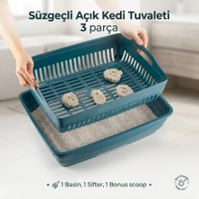  süzgeçli açık kedi tuvaleti