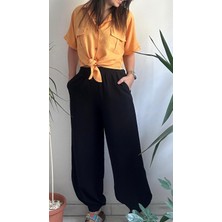 Lasorella Butik Kadın Siyah Şalvar Pantolon