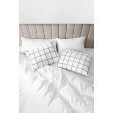 Monolisse % 100 Pamuk Baskılı Akfil Elona Yastık Kılıfı 2'li Set - 50X70 cm Antrasit