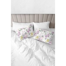 Monolisse % 100 Pamuk Baskılı  Akfil Garden Yastık Kılıfı 2'li Set - 50X70 cm Pudra