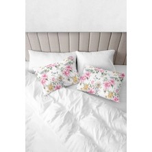 Monolisse % 100 Pamuk Baskılı  Akfil Garden Yastık Kılıfı 2'li Set - 50X70 cm Pembe