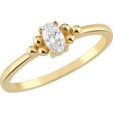 Altın Sepeti Altın Oval Taş Vintage Model Yüzük