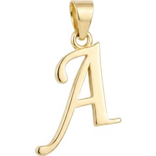 Altın Sepeti Zarif Altın A Harf Kolye Ucu