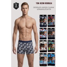 Alıç Tutku Erkek Renkli Desenli Paçalı Boxer 2’li Set 0119 – Esnek, Nefes Alan, Rahat Iç Giyim (Rastgele Desen)