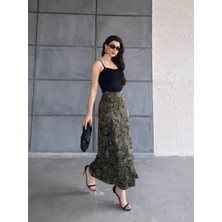 Win Moda Desenli Uzun Saten Etek - Saten Etek - Desenli Saten Etek