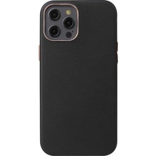 The Gencoo iPhone 12 Pro Max Kılıf Tgco Leathersafe Wireless Kapak-Siyah