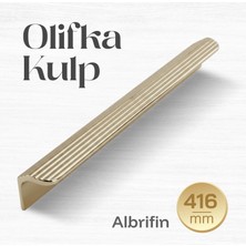 Badem10 Olifka Çizgili Albrifin Çekmece Kulp 416 mm Modern Lüks Mobilya Dolap Çekmece Kulbu Metal