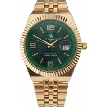 CLUPPOLO ON  Green Gold Premium Erkek Kol Saat (Cüzdan Hediyeli)