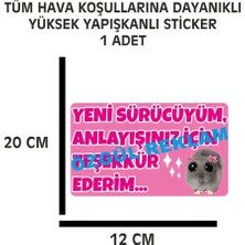 Özgül Reklam Acemi Sürücü Yeni Sürücü Sticker 20X12 cm Su Geçirmez Sticker Araba Motor Duvar Cam Etiket Sticker