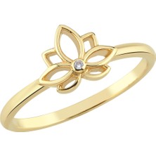 Altın Sepeti Altın Tektaş Lotus Yüzük