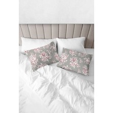 Monolisse % 100 Pamuk Baskılı Akfil Arden Yastık Kılıfı 2'li Set - 50X70 cm Koyu Gri