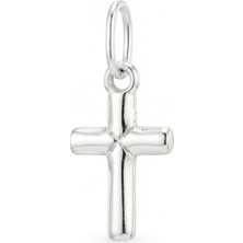 Altın Sepeti Beyaz Altın Mini Boy Haç Kolye Ucu