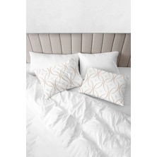 Monolisse % 100 Pamuk Baskılı Akfil Ronda Yastık Kılıfı 2'li Set - 50X70 cm Açık Bej