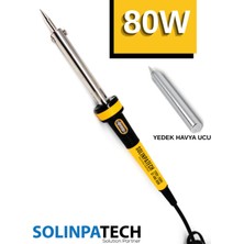 Solinpatech 80W Profesyonel Yüksek Sıcaklığa Dayanıklı Resistörlü Kalem Havya ve Yedek Havya Uç Lehim Makinesi
