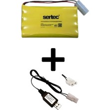 9.6V 800MAH Tamiya Soketli Oyuncak Araba Pili + USB Şarj Aleti Seti
