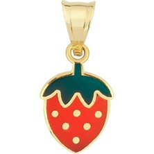 Altın Sepeti Altın Minik Çilek Kolye Ucu