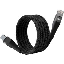 4Berry Bmlc-01 Manyetik Type-C To Lightning Hızlı Şarj Kablosu 1 Metre | 3A Pd Destekli | Mıknatıslı Kısa Kablo - Siyah