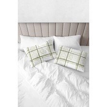 Monolisse % 100 Pamuk Baskılı Akfil Hexia Yastık Kılıfı 2'li Set - 50X70 cm Antik Yosun