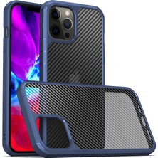 The Gencoo iPhone 12 Pro Max Kılıf Tgco Inoks Kapak-Mavi