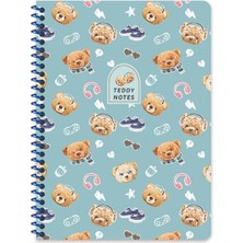 Keskin Color Keskin 16,5*22,5 Kareli Spiralli Sert Kapak Ayıcık Defter - Mavi