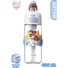 Vagonlife Dıller 600 ml Pipetli & Rahat Içim Çift Kullanım Tritan Su Matarası Suluk -FFD600RENK3