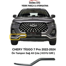 Doğru Oto Chery Tiggo 7 Pro Ön Tampon Sağ Alt Çıta 2022-2024 Koyu Gri