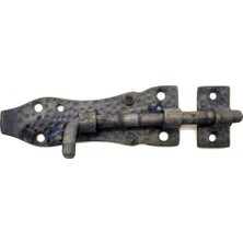 Antika Tarz Dekoratif Pirinç Dövme Kapı Sürgüsü - 7cm, Oksit