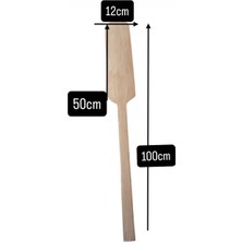 Balkar Ticaret 12X50X100 cm Profesyonel Fırın Küreği | Dayanıklı Ahşap Saplı Pizza & Ekmek Küreği