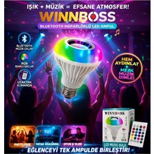 Gunkes Bluetooth Hoparlörlü LED Ampul | Kumandalı Renkli Işık + Müzik Çalar | Rgb Işık Efektli Akıllı Ampul
