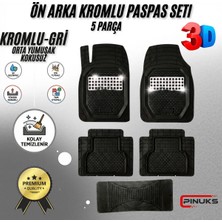 PINUKS Toyota Yaris 2016 Model Uyumlu Siyah- Gri Krom Renk Premium Oto Paspas Seti