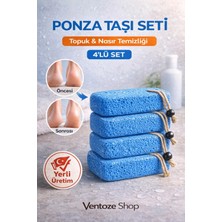 Doğal Ponza Taşı Seti Selülit Karşıtı ve Batık Giderici Vücut Peeling Topuk Taşı 4 Adet ( Mavi) Peeling - Partiküllü Tek Ebat Ventoze