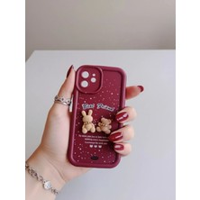 Camkapak Aksesuar iPhone 12 Ayıcık ve Tavşan Kılıf Modeli