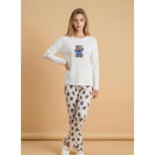 Moniva İçgiyim Yumuşak Dokulu Uzun Kollu Pijama Takımı