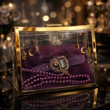 Almanara Project 2 Adet Aynı Renk Lüks Tesbih Seti Şal Hediyelik Kutulu Çam Tesbih Elektronik Taş Detaylı Set