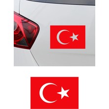 Mıgnatıs Türk Bayrağı Araba Sticker - Ay Yıldız Oto Sticker - Türkiye Bayrak Sticker 15X10CM