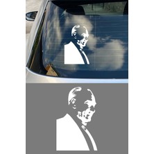 New Jargon Atatürk Portre Silüet Araba Sticker - Mustafa Kemal Atatürk Yüz Oto Sticker 10X15CM