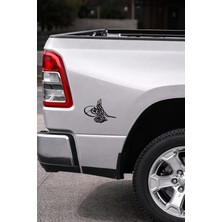 Mıgnatıs Osmanlı Tuğrası Hat Sanatı Sticker - Klasik Tuğra Oto Sticker - Araba Motor Sticker 15X11CM