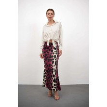 Win Moda Desenli Saten Etek - Saten Etek - Uzun Etek / Kod Çokrenkli
