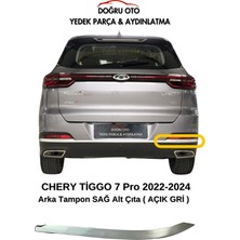 Doğru Oto Chery Tiggo 7 Pro Arka Tampon Sağ Alt Çıta 2022-2024 Açık Gri