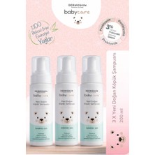 Dermoskin Babycare Yenidoğan Köpük Şampuan Seti | Bitkisel Probiyotikli Koruma Sistemi | 3'lü Set (3 x 200 Ml)