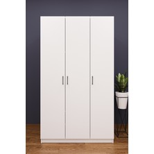Asra Trend Lüks 3 Kapaklı Gardırop %100 MDF Askılı Çok Amaçlı Düzenleyici Elbise Dolabı G01