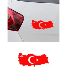 New Jargon Türkiye Haritası Ay Yıldız Sticker - Türk Bayraklı Oto Sticker - Araba Motor Sticker 15X7CM