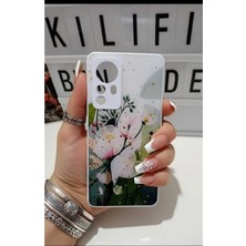 Camkapak Aksesuar Xiaomi Mi 12 Pro Kılıf Çiçek Desenli Model