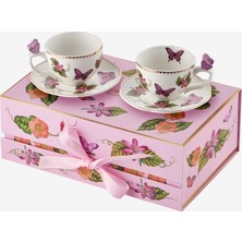 Chiara Alessi Butterfly Mor Porselen Kahve Fincan Seti 120 ml