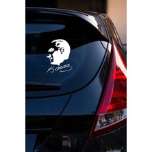 Mıgnatıs Atatürk Silüet Imza Sticker - Mustafa Kemal Atatürk Oto Sticker - Araba Motor Sticker 11X15CM