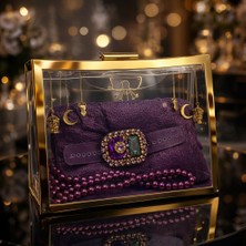 Almanara Project 2 Adet Aynı Renk Lüks Tesbih Seti Şal Hediyelik Kutulu Çam Tesbih Elektronik Taş Detaylı Set