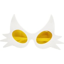 Eco Lounge Beyaz Renk Bıyık Tasarımlı Kedi Parti Gözlüğü