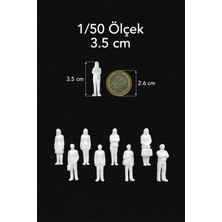 Aysluka 1/50 Ölçekli Boyanabilir Plastik Maket İnsan 3.5 cm 8 Parça Set Beyaz Renk