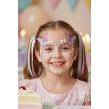Le Mabelle Lila Kelebek ve Elmas Model Kız Çocuk Yüz Sticker